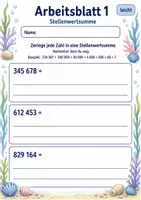Vorschau - Arbeitsblätter - Zahlen zerlegen bis 1 Million | Mathematik Klasse 4 | 6 Arbeitsblätter als PDF - Seite 1