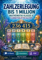Vorschau - Arbeitsblätter - Zahlzerlegung bis 1 Million | Mathematik Klasse 4 | 6 Arbeitsblätter als PDF - Deckblatt