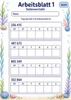 Vorschau - Arbeitsblätter - Zahlzerlegung bis 1 Million | Mathematik Klasse 4 | 6 Arbeitsblätter als PDF - Seite 1