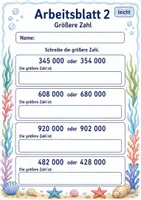 Vorschau - Arbeitsblätter - Zahlen vergleichen bis 1 Million | Mathematik Klasse 4 | 6 Arbeitsblätter als PDF - Seite 2