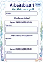 Vorschau - Arbeitsblätter - Zahlen ordnen bis 1 Million | Mathematik Klasse 4 | 6 Arbeitsblätter als PDF - Seite 1