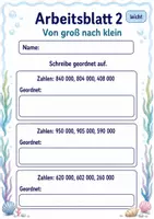 Vorschau - Arbeitsblätter - Zahlen ordnen bis 1 Million | Mathematik Klasse 4 | 6 Arbeitsblätter als PDF - Seite 2