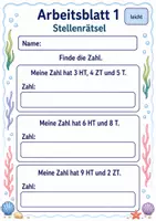 Vorschau - Arbeitsblätter - Zahlenrätsel bis 1 Million | Mathematik Klasse 4 | 6 Arbeitsblätter als PDF - Seite 1