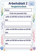 Vorschau - Arbeitsblätter - Zahlenrätsel bis 1 Million | Mathematik Klasse 4 | 6 Arbeitsblätter als PDF - Seite 2
