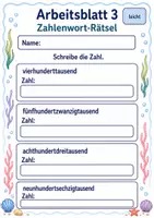 Vorschau - Arbeitsblätter - Zahlenrätsel bis 1 Million | Mathematik Klasse 4 | 6 Arbeitsblätter als PDF - Seite 3