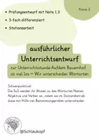 Vorschau - Stundenentwürfe - Stationsarbeit - Wortarten unterscheiden - Seite 1