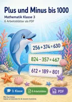 Vorschau - Arbeitsblätter - Plus und Minus bis 1000 | Mathematik Klasse 3 | 6 Arbeitsblätter als PDF - Deckblatt