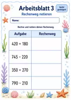 Vorschau - Arbeitsblätter - Plus und Minus bis 1000 | Mathematik Klasse 3 | 6 Arbeitsblätter als PDF - Seite 3