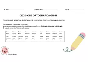anteprima - Esercizi - Occhio all'ortografia: GNO-NIO, GNA-NIA e GNE-NIE. - Pagina 1