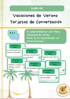 Vorschau - Aufgabenkarten - Tarjetas de Conversación - Hablar de las Vacaciones de Verano - Deckblatt