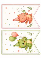 Aperçu - Matériel pour travaux manuels / dessin - Kit anniversaire petit dragon rigolo - Page 3