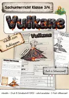 Vorschau - Mal- und Bastelvorlagen - Materialpaket Vulkane – Sachunterricht Klasse 3/4 / Rund um den Vulkan – Tafelmaterial, Aufklappmodell & ExperimentRund um den Vulkan – Tafelmaterial, Aufklappmodell & Experiment - Seite 1