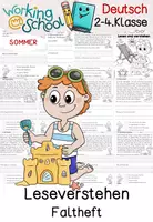 Vorschau - Stationenlernen - Lesen | Sommer | Leseverstehen - Deckblatt