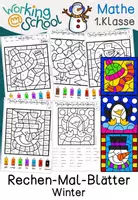 Vorschau - Arbeitsblätter - Rechenmalblätter | Winter | Klasse 1 | Zahlenraum 20 - Deckblatt