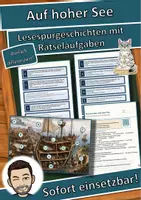 Vorschau - Arbeitsblätter - Auf hoher See – Lesespurgeschichte mit Rätselaufgaben (Klasse 5) - Deckblatt