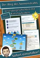 Vorschau - Arbeitsblätter - Der Weg des Sonnenstrahls (Sonne und Erde) – Lesespurgeschichte mit Rätselaufgaben (Klasse 5) - Deckblatt