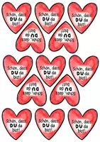 Vorschau - Mal- und Bastelvorlagen - Willkommensgrüße ♥️ - Herz Version / Herzen / Gute Besserung Schuljahresanfang Schulstart Begrüßung - Seite 3