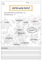 Vorschau - Arbeitsblätter - Herbstwörter - Nomen, Verben & Adjektive - Suchrätsel mit Abschreibaufgabe - Seite 2