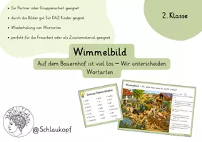 Vorschau - Arbeitsblätter - Wimmelbild Bauernhof - Wortarten unterscheiden - Deckblatt