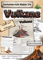Vorschau - Arbeitsblätter - Vulkane | Wissen mit Vulkan zum Aufklappen – interaktives Arbeitsblatt mit Lesetext | 3-fach differenziert - Deckblatt