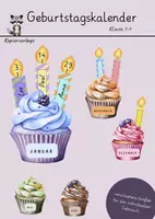 Vorschau - Mal- und Bastelvorlagen - Geburtstagskalender Grundschule Klasse 1 - 4 | Klassen-Deko | Muffins und Kerzen - Deckblatt