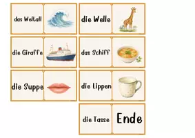 Vorschau - Spiele - Domino Spiel | Rechtschreibung Wörter mit Doppelkonsonanten - Seite 3