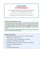 Vorschau - Arbeitsblätter - Workbook: Funktionen mit Parametern - Deckblatt