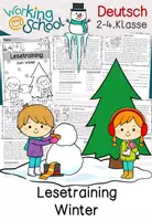 Vorschau - Arbeitsblätter - Lesen | Lesetraining | Leseverstehen | Winter | Klasse 2-4 - Deckblatt