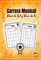 Vista previa - Hojas de trabajo - Carrera Musical - Notas en clave de Sol y de Fa - Portada