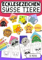 Vorschau - Mal- und Bastelvorlagen - 🐯 Süße Ecklesezeichen zum Ausmalen und Basteln – 10 Tiermotive für die Grundschule - Deckblatt