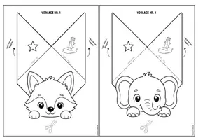 Vorschau - Mal- und Bastelvorlagen - 🐯 Süße Ecklesezeichen zum Ausmalen und Basteln – 10 Tiermotive für die Grundschule - Seite 1