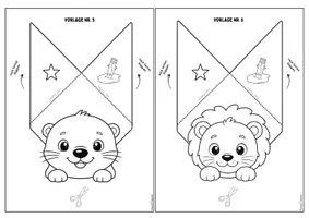 Vorschau - Mal- und Bastelvorlagen - 🐯 Süße Ecklesezeichen zum Ausmalen und Basteln – 10 Tiermotive für die Grundschule - Seite 3