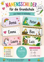 Vorschau - Mal- und Bastelvorlagen - Namensschild Faltanleitung - Deckblatt