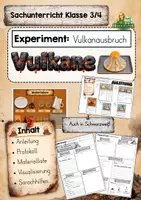 Vorschau - Mal- und Bastelvorlagen - Experiment Vulkanausbruch – Anleitung, Materialübersicht & Forscherprotokoll | Klasse 3/4 - Deckblatt