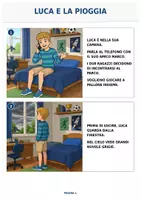 anteprima - Materiale di supporto/inclusione - Luca e la pioggia - Racconto con comprensione figurata - Pagina di copertina