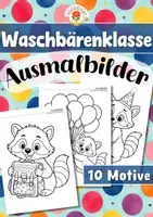 Vorschau - Mal- und Bastelvorlagen - Waschbärenklasse - Ausmalbilder (Klassentier) - Deckblatt