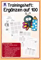 Vorschau - Arbeitsblätter - Ergänzen auf 100 – Trainingsheft mit Hunderterfeld, Rechenstrategien & interaktivem Quiz - Deckblatt