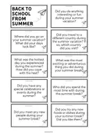 Vorschau - Spiele - BACK TO SCHOOL (FROM SUMMER BREAK) - Conversation Cards - Seite 1