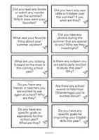 Vorschau - Spiele - BACK TO SCHOOL (FROM SUMMER BREAK) - Conversation Cards - Seite 2