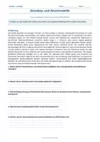 Vorschau - Arbeitsblätter - Arbeitsblatt Chemie Klasse 9 - Klasse Atombau und Atommodelle - Deckblatt