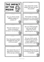 Vorschau - Spiele - THE IMPACT OF THE MEDIA ON SOCIETY - Conversation Cards - Seite 1