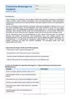 Vorschau - Arbeitsblätter - Arbeitsblatt Chemie Klasse 9 - Chemische Bindungen im Vergleich - Deckblatt