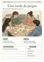 Vorschau - Arbeitsblätter - Spanisch A1 Sprechstarter Freizeit & Zuhause | 6 visuelle Bildimpulse - Seite 1