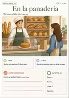 Vorschau - Arbeitsblätter - Spanisch A1 Sprechstarter Essen & Einkaufen | 6 visuelle Bildimpulse - Seite 1
