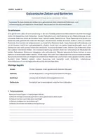 Vorschau - Arbeitsblätter - Arbeitsblatt Chemie Klasse 10 - Galvanische Zellen und Batterien - Deckblatt