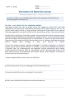 Vorschau - Arbeitsblätter - Arbeitsblatt Chemie Klasse 10 - Korrosion und Korrosionsschutz - Deckblatt