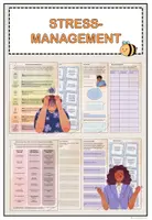 Vorschau - Arbeitsblätter - Stressmanagement (Strategien, innerer Kritiker, Stresstagebuch, Reflexion) - Deckblatt