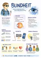 Vorschau - Arbeitsblätter - Lernposter + Arbeitsblätter zum Thema "Blindheit" + Lösung & MP3 + Mindmap + Infografik - Deckblatt