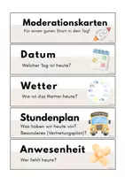 Vorschau - Mal- und Bastelvorlagen - Moderationskarten Schultag - Seite 1