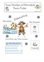 Vorschau - Arbeitsblätter - Freies Schreiben mit Wimmelbild zum Thema Piraten - Seite 1